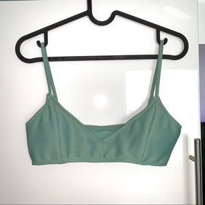 PACSUN L.A. HEARTS Green Ribbed Bikini Top
